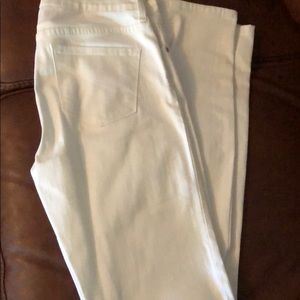 White straight leg jeans